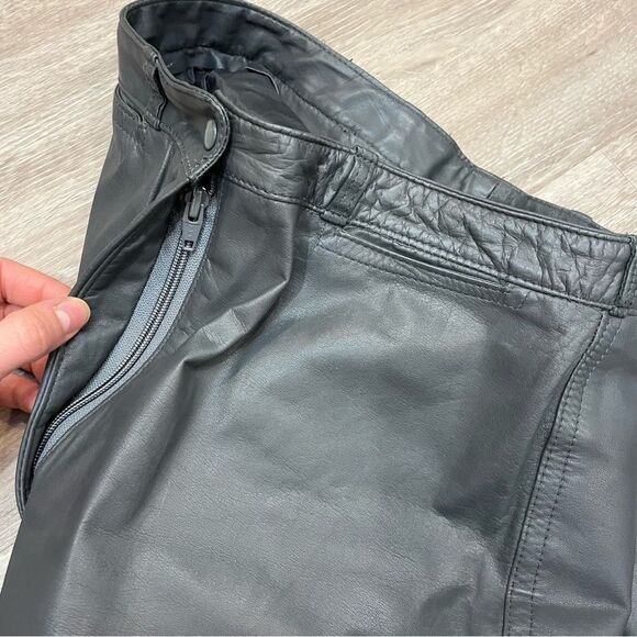 Vintage Jonathan Christopher Canada Gray Genuine Leather Lined Pants - Picture 3 of 6